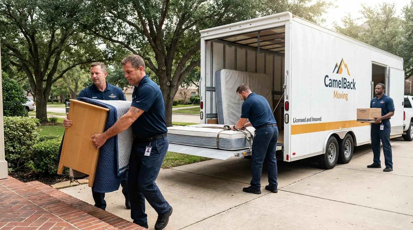 Crew loading residential truck for cross-state move from Ottawa, OH
